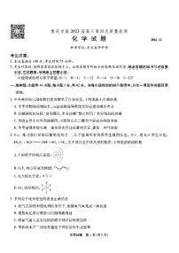 2023重庆市南开中学高三上学期质量检测（四）化学试题PDF版无答案