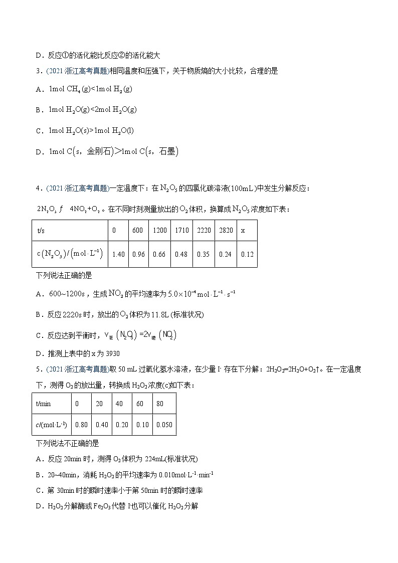 高考化学真题与模拟题分类训练专题09 反应速率、化学平衡(原卷版)第2页