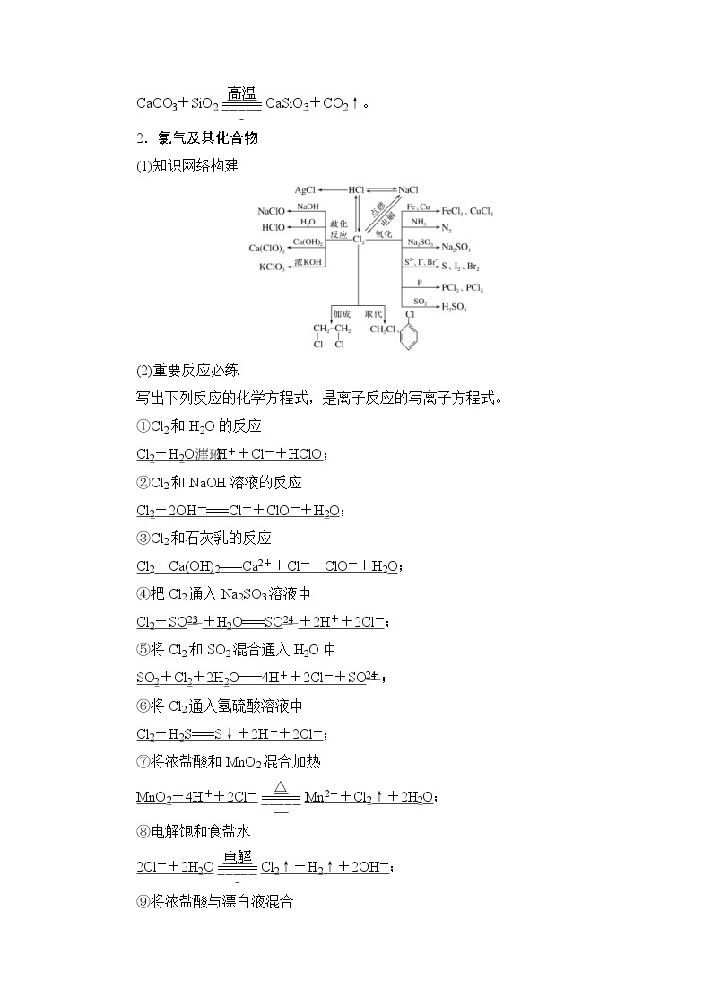 (新高考)高考化学一轮复习课时练习第4章章末重要化学方程式书写强化练(含解析)02