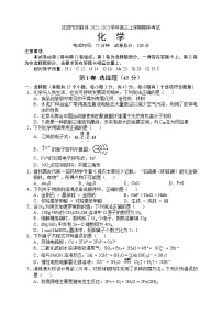 辽宁省重点高中沈阳市郊联体2022-2023学年高三上学期期中考试化学试题（Word版含答案）