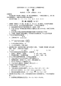 遼寧省重點(diǎn)高中沈陽市郊聯(lián)體2022-2023學(xué)年高三上學(xué)期期中考試化學(xué)試題(Word版含答案)