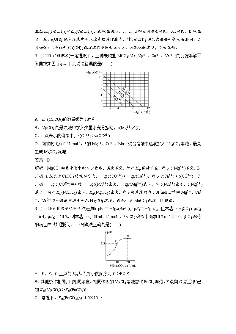 2022年高考化学一轮复习讲义第8章第42讲 微专题24 沉淀溶解平衡图像的分析 (含解析)第2页