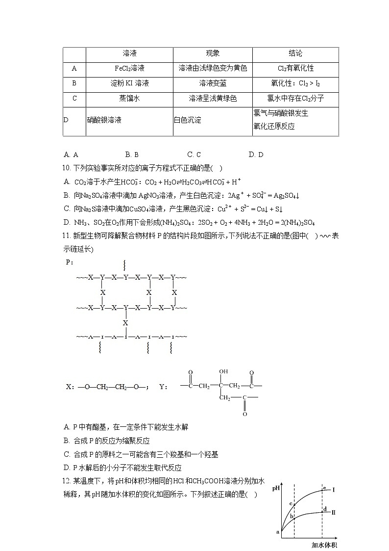 2021-2022学年北京市昌平区高三(上)期末化学试卷( 含答案解析)第3页