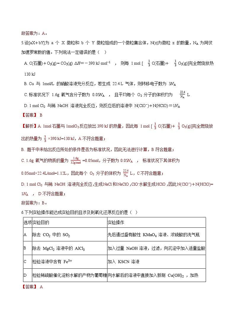2022年高考化学一轮复习高频考点集训专题01 从实验学化学(解析版)第3页