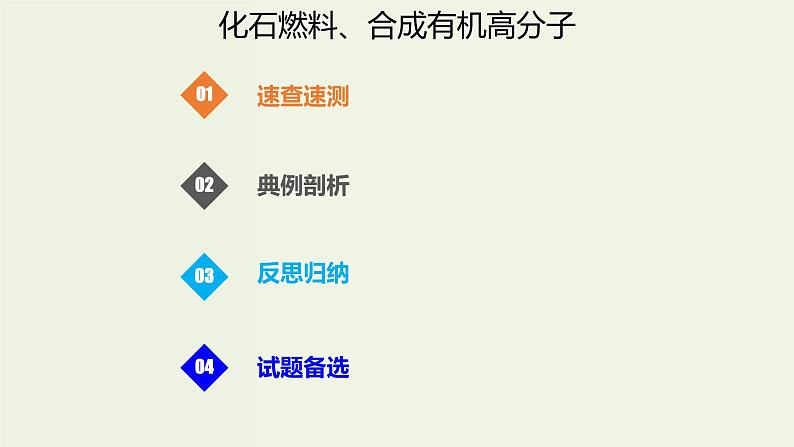 2020版高考化学一轮复习考点备考课件9.1.3化石燃料合成有机高分子 (含解析)第1页