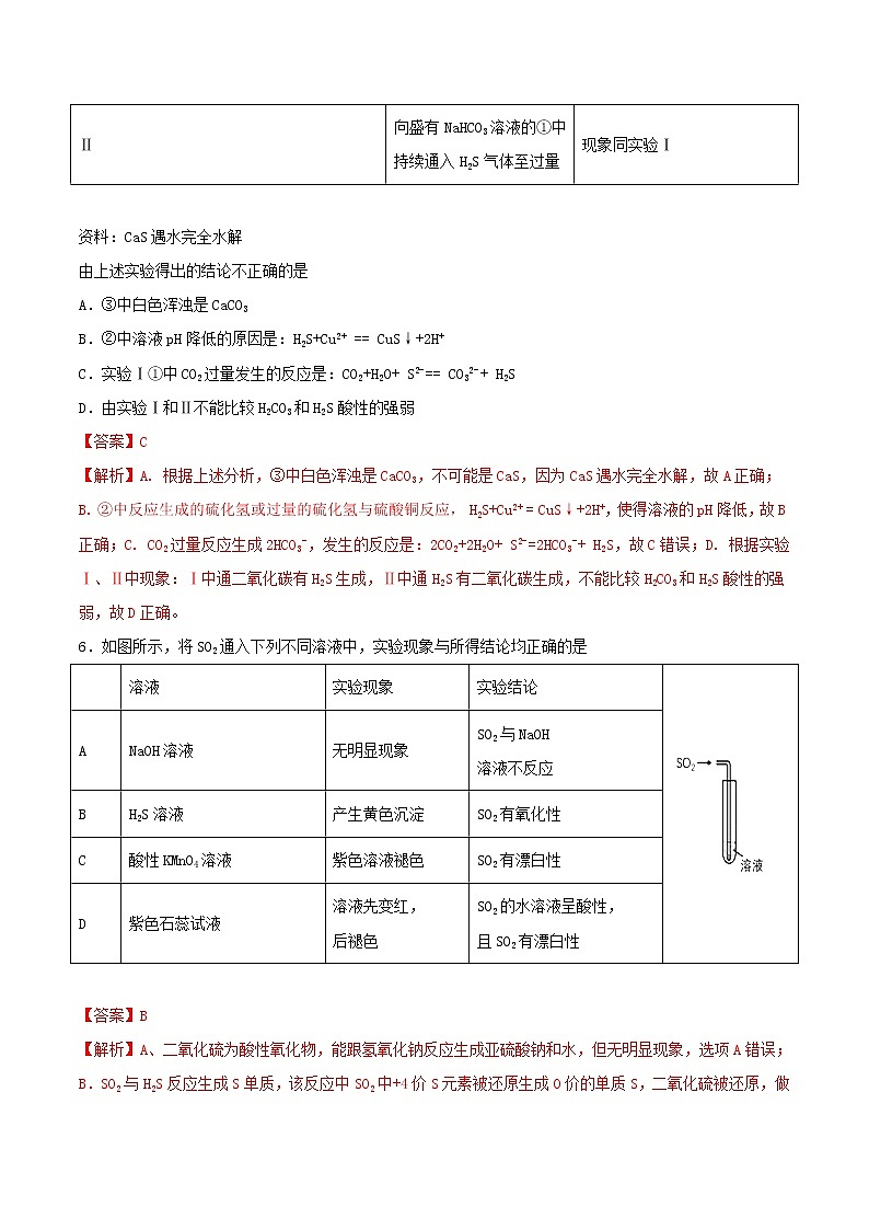 (通用版)高考化学一轮复习一遍过专题15硫及其重要化合物(含解析)03