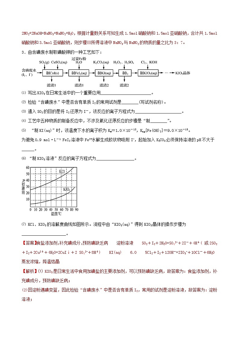 (通用版)高考化学一轮复习一遍过专题17化工流程二非金属(含解析)第3页