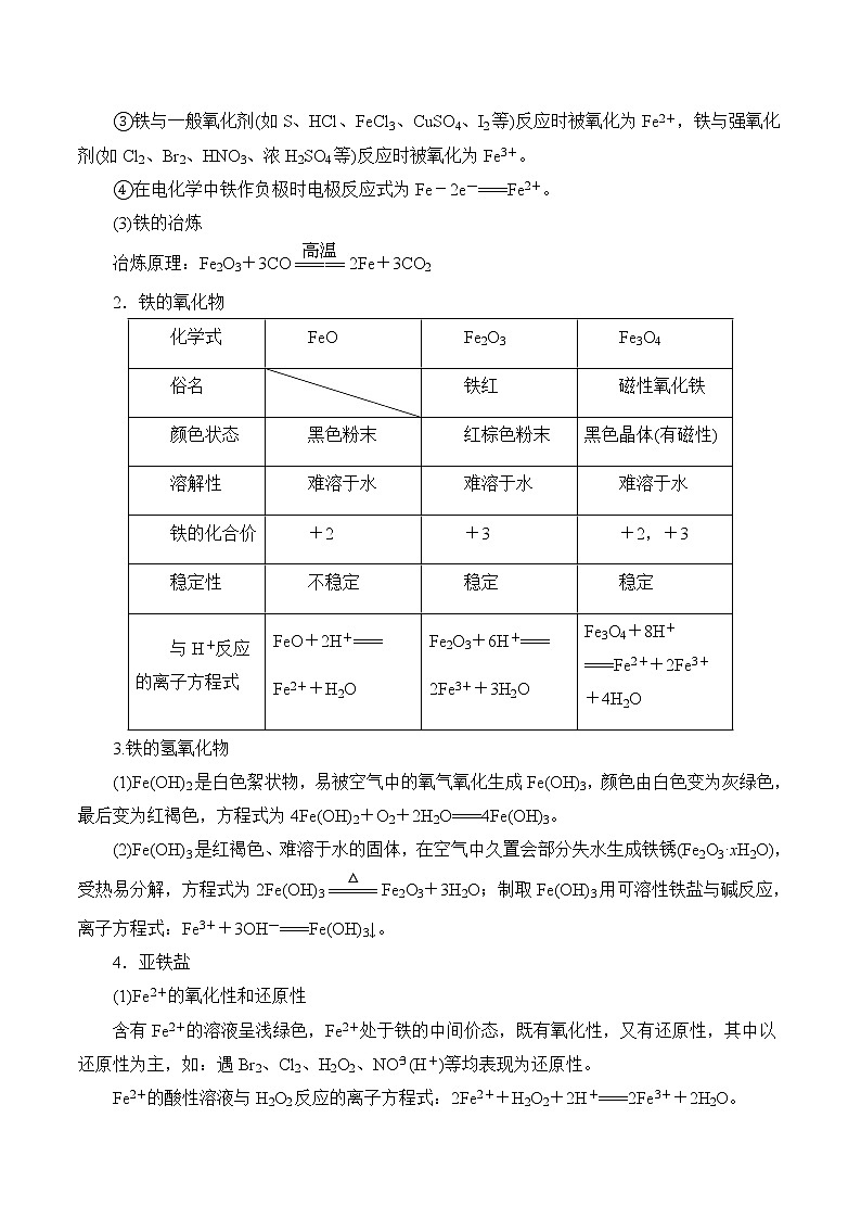 高考化学一轮复习精讲精练第11讲 铁及其重要化合物(精讲)(2份打包,解析版+原卷版,可预览)03