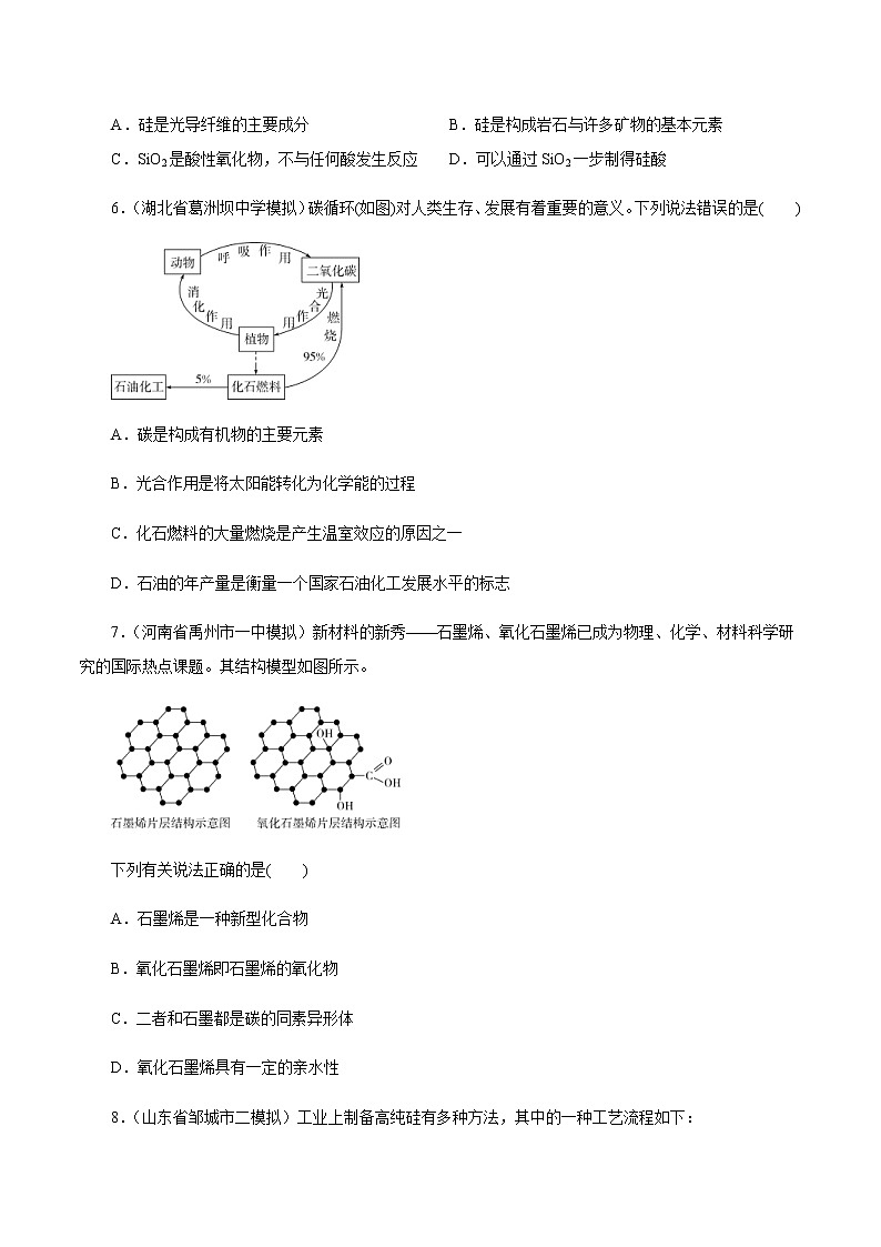 高考化学一轮复习精讲精练第13讲 碳、硅及无机非金属材料(精练)(2份打包,解析版+原卷版,可预览)02