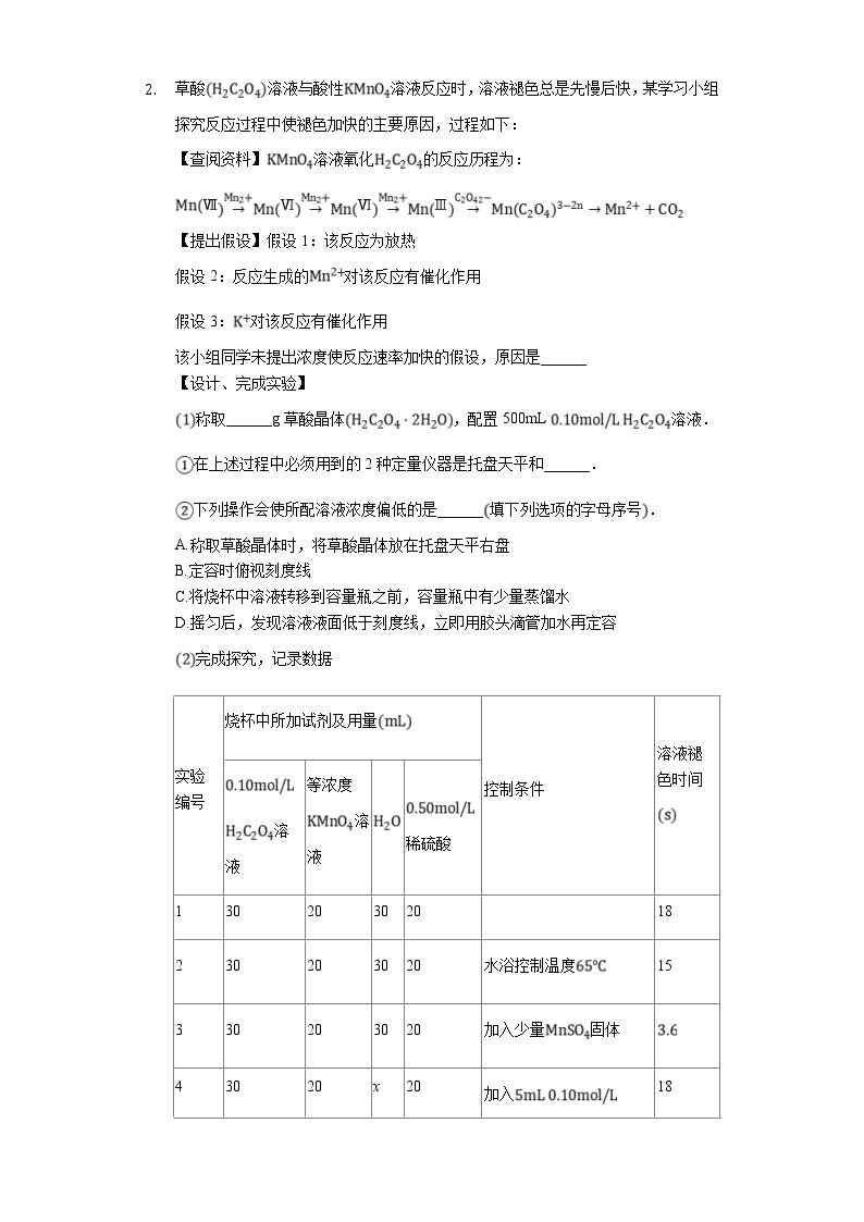 高考化学三轮冲刺考题必刷-“假设猜想型”探究分析题 (含解析)02