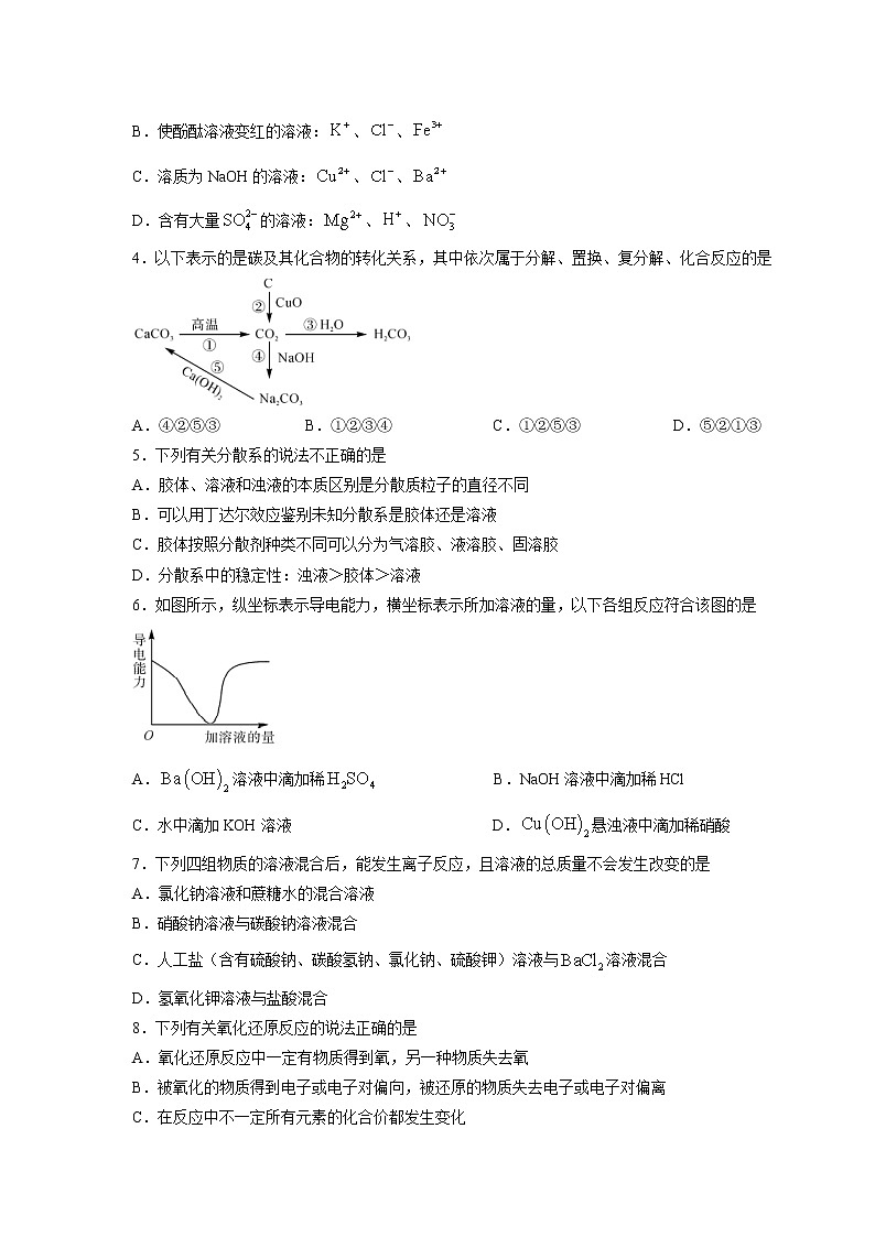 2022-2023学年山西省长治市、忻州市高一上学期10月月考化学试卷含答案第2页