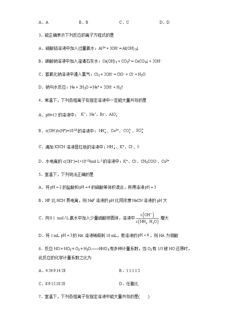 山东省青岛市崂山区名校2022-2023学年高二上学期期末考试化学试题(Word版含答案)02