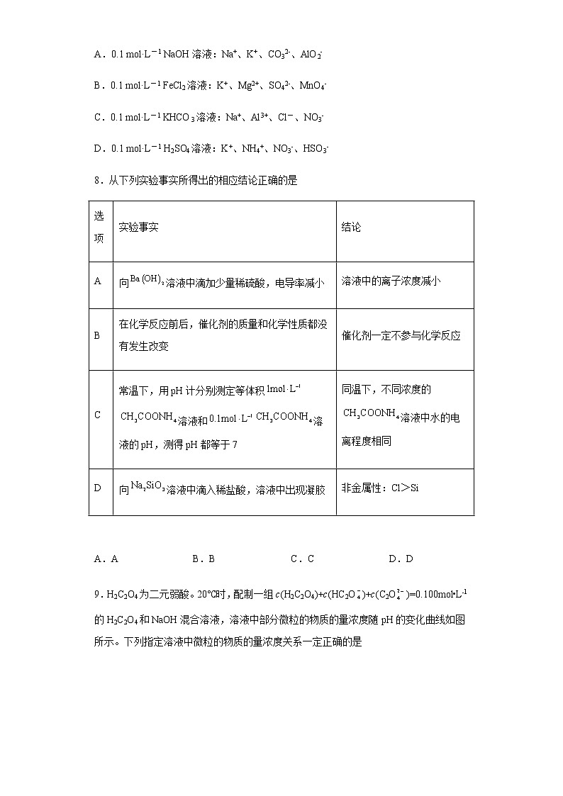 山东省青岛市崂山区名校2022-2023学年高二上学期期末考试化学试题(Word版含答案)03