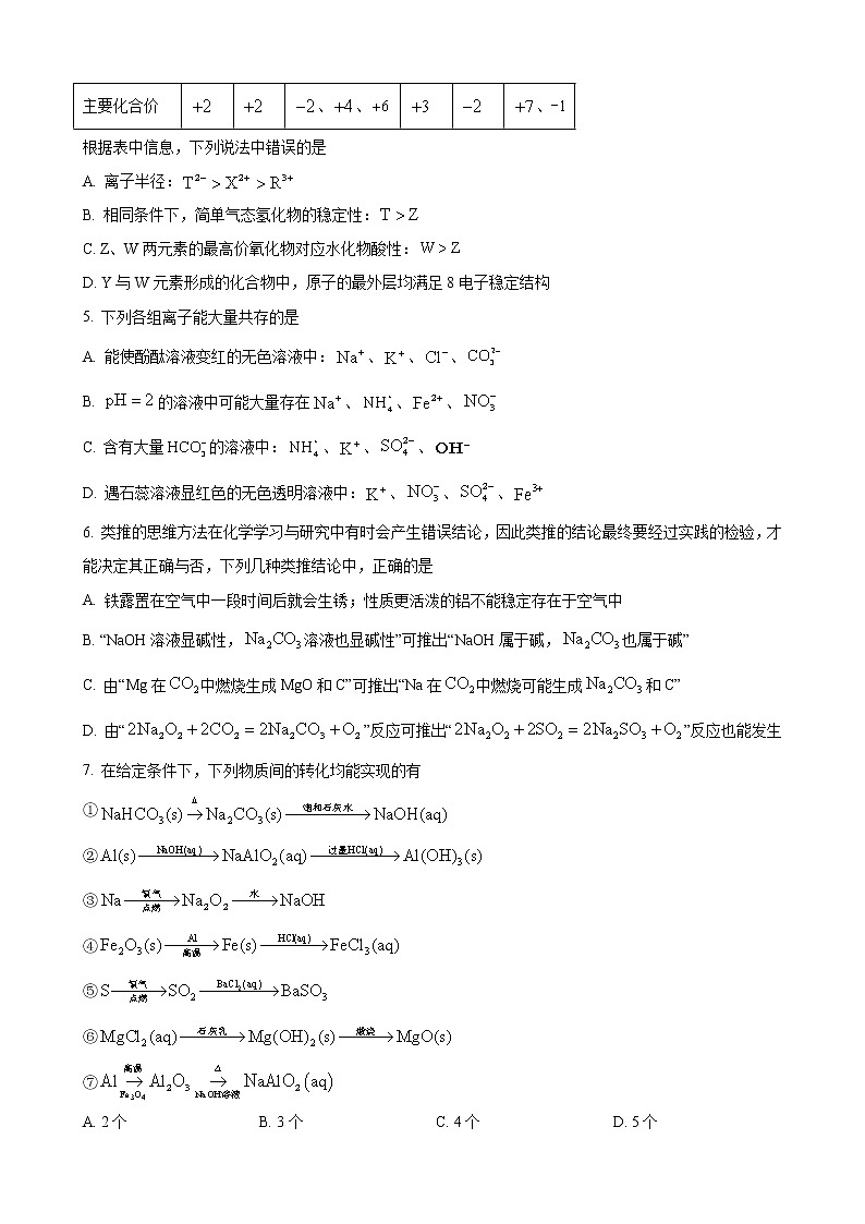 湖北省武漢市部分重點(diǎn)中學(xué)2022-2023學(xué)年高一上學(xué)期期末聯(lián)考化學(xué)試題（解析版）第2頁(yè)