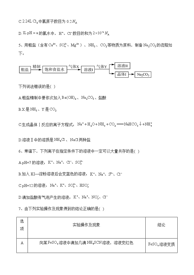 江西省吉安市西路片七校2022-2023学年高三上学期第一次联考化学试题(含答案)第2页