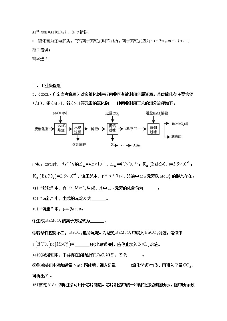 高中化学专题14沉淀溶解平衡(教师版含解析)2021年高考化学真题和模拟题分类汇编第3页
