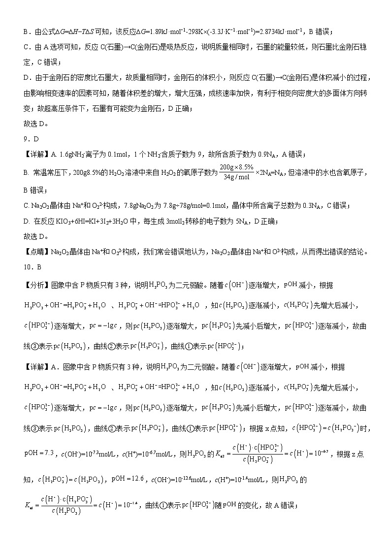 辽宁省大连市名校联盟2022-2023学年高三上学期1月高考适应性测试(一)化学参考答案第3页