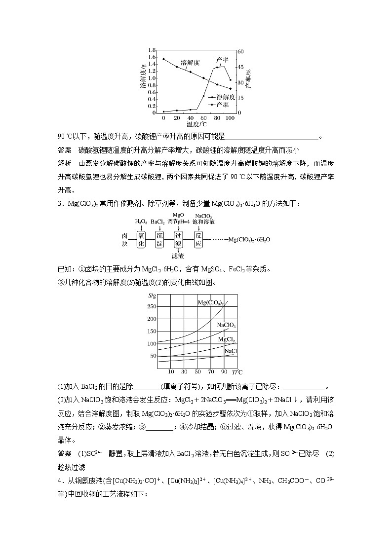 2023版高考化学步步高大二轮复习讲义第一部分 大题突破3 重点题空热练(三) 化工流程题中的曲线分析应用【解析版】第2页