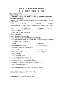 湖南省邵阳市第二中学2022-2023学年高一上学期期中考试化学试题