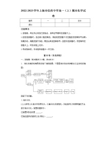 2022-2023学年上海市位育中学高一（上）期末化学试卷（含解析）