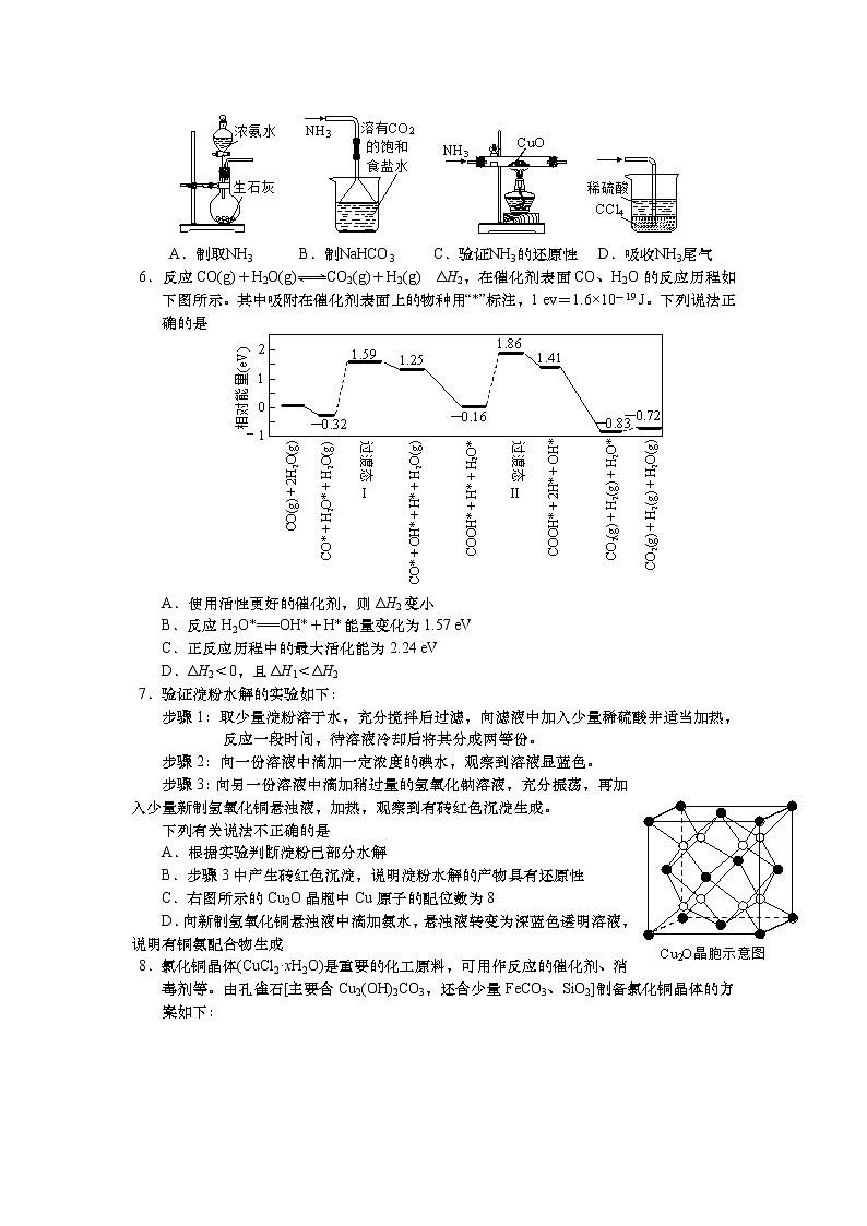 2021-2022学年江苏省普通高中学业水平选择性考试化学试题(Word版)第2页