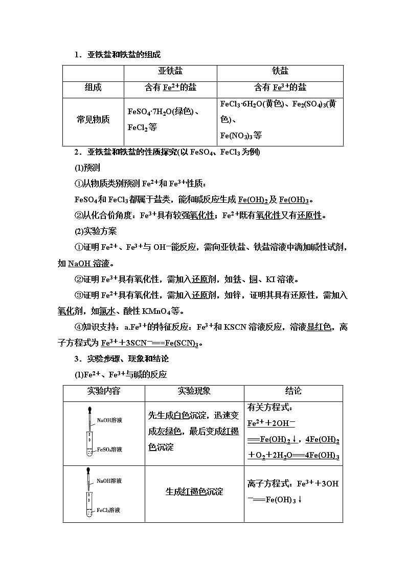 新教材2021-2022学年鲁科版化学必修第一册学案:第3章 第1节 基础课时13 亚铁盐和铁盐 铁的单质02