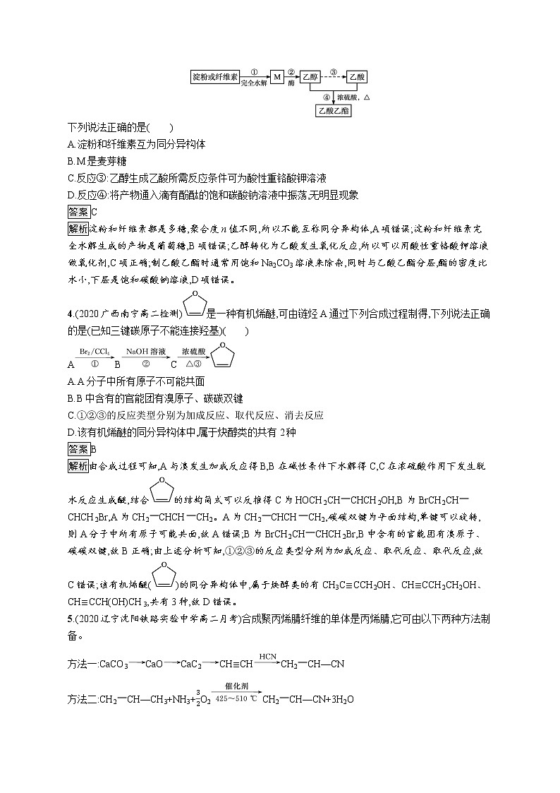 第3章 第1节 第2课时 有机合成路线的设计 试卷02