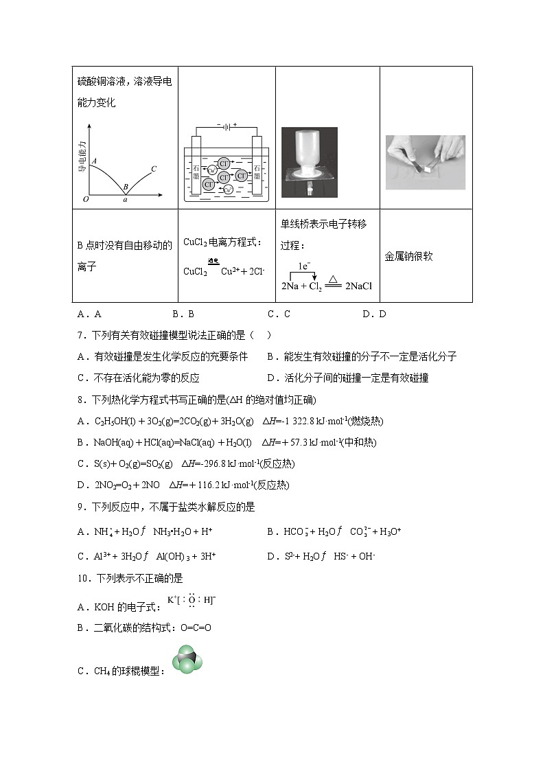 西南大学附属中学2022-2023学年高二化学上学期12月月考试卷(Word版附答案)第2页