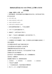 湖南省株洲市天元区2022-2023学年高二化学上学期12月月考试卷（Word版附答案）