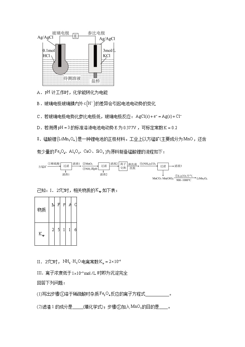 四川省绵阳市2023届高三第二次诊断性考试理科综合化学试题（含解析）03