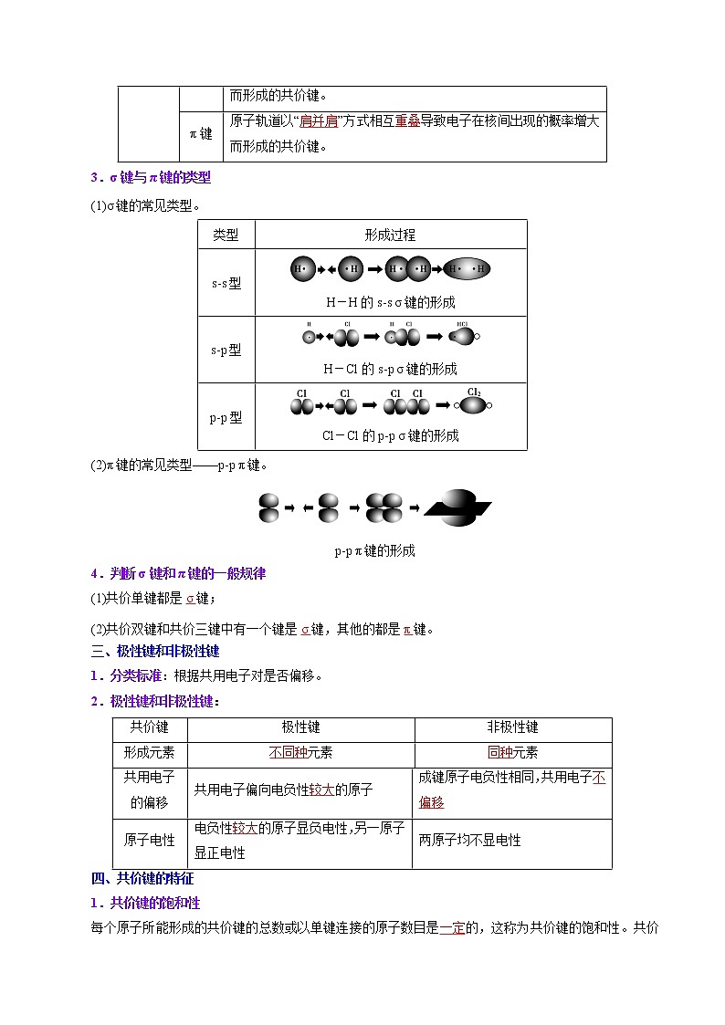 课时07 共价键(精讲)-高二化学精讲精练(人教2019选择性必修2)02