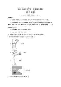 2023年高考第一次模拟考试卷：化学（上海A卷）（考试版）