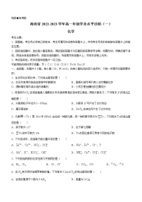 海南省2022-2023学年高一上学期期末学业水平诊断(一)化学试题(含答案)