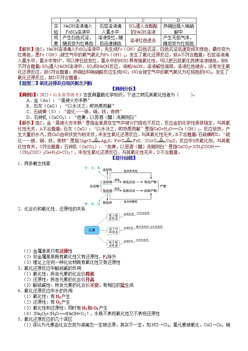 【新高考】2023年高考化学二轮题型精讲精练——专题07 氧化还原反应分析03