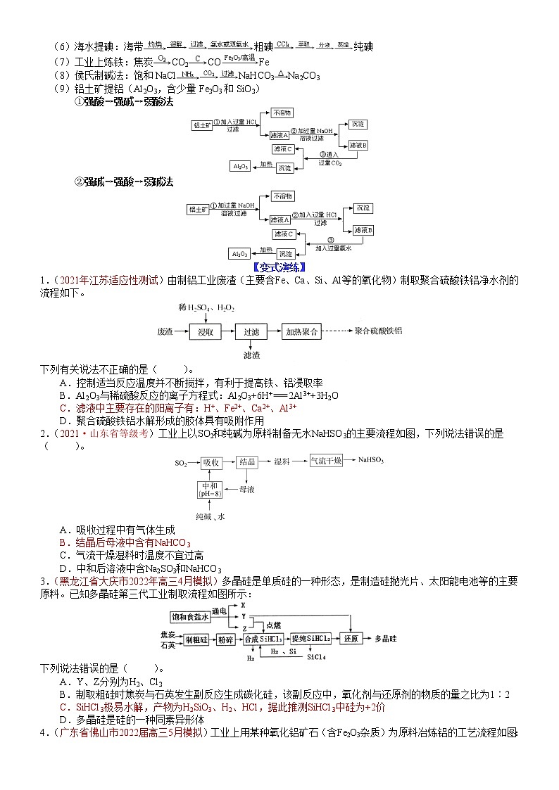 【新高考】2023年高考化学二轮题型精讲精练——专题14 工艺流程选择题(学生版)第2页