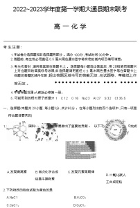 青海省西宁市大通回族土族自治县2022-2023学年高一上学期期末考试（2月）化学试题（Word版含答案）