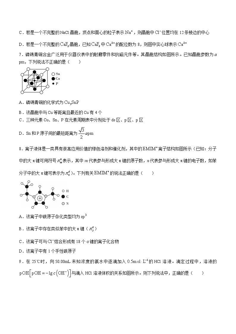2023长沙师大附中高二上学期期末考试化学试题第2页