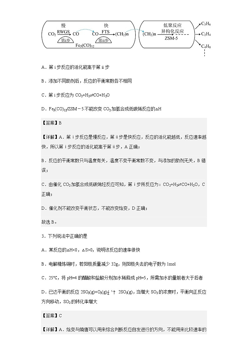 2020-2021学年山东省青岛第二中学高二上学期期中考试化学试题含解析02