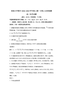 2022-2023学年重庆市西南大学附属中学校高二上学期1月线上定时检测化学试题（解析版）