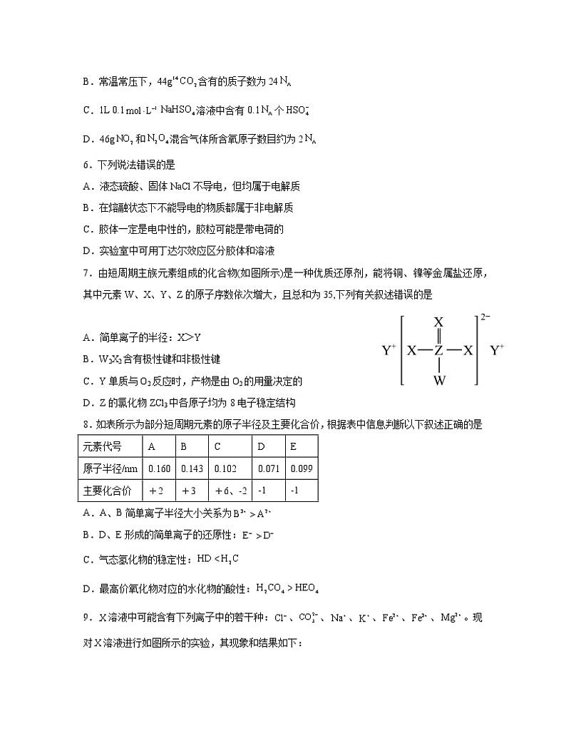 2022—2023学年江苏省扬州市高一上册化学期末专项提升模拟题(含解析)第2页