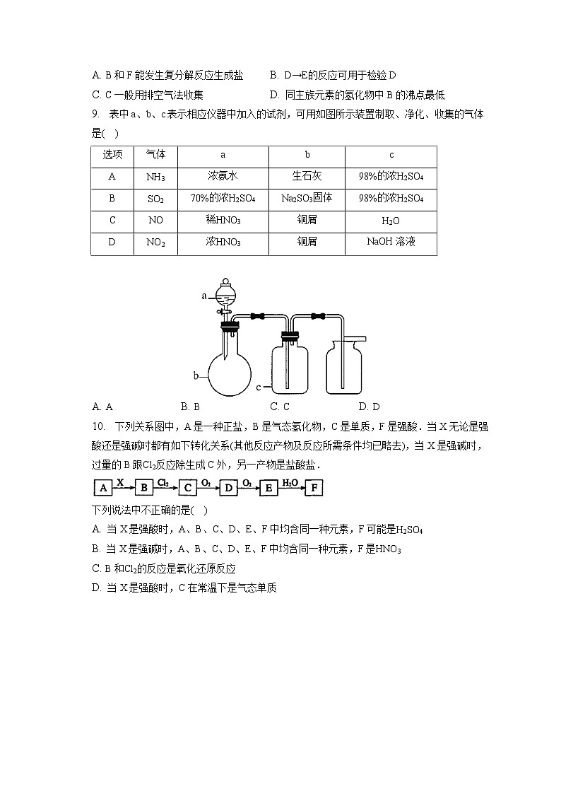 2021-2022学年湖北省襄阳一中高一(下)月考化学试卷(4月份)(含答案解析)第3页