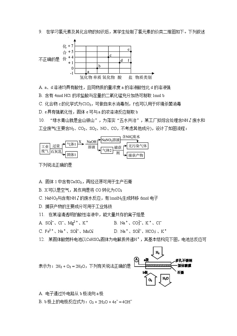 2021-2022学年湖南省怀化市第三中学高一(下)月考化学试卷(第一次)(含答案解析)第3页