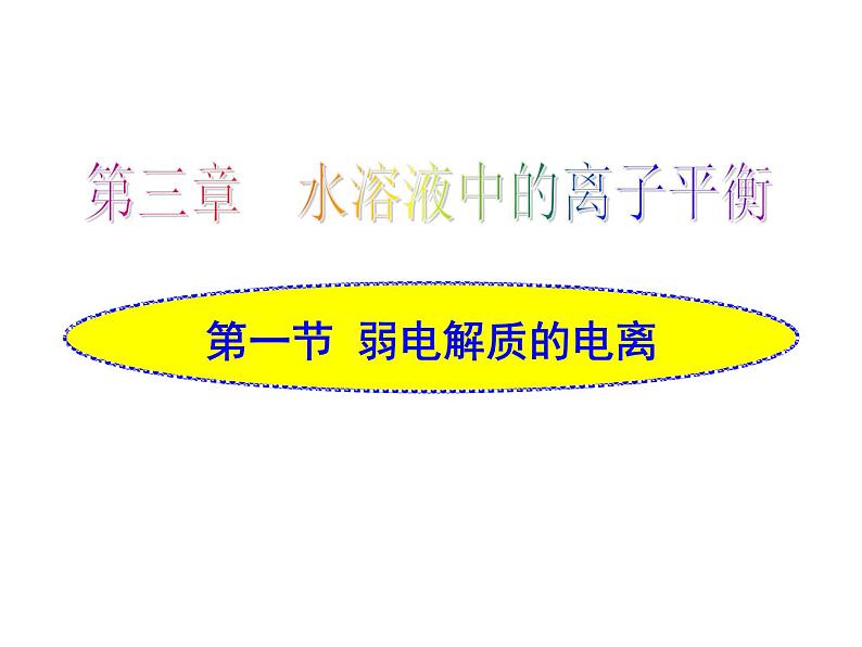 3.1电离平衡课件PPT01