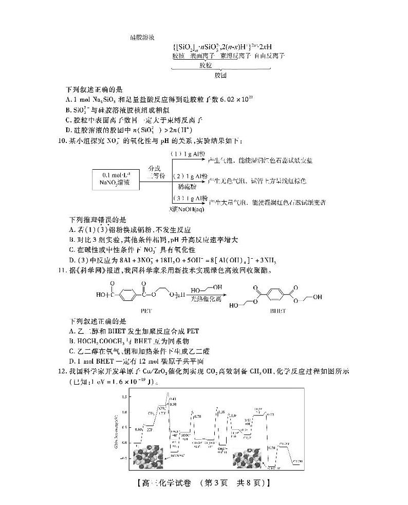 河南省TOP二十2023届高三上学期12月调研考试化学试卷 PDF版第3页