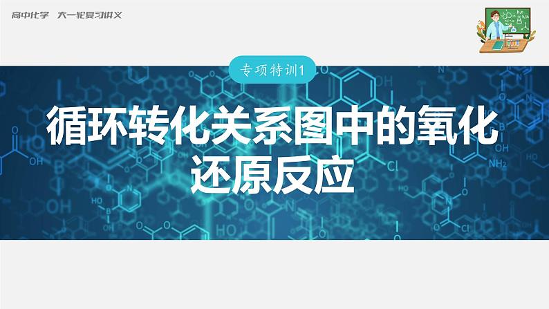 新高考化学一轮复习课件 第1章 专项特训1 循环转化关系图中的氧化还原反应03