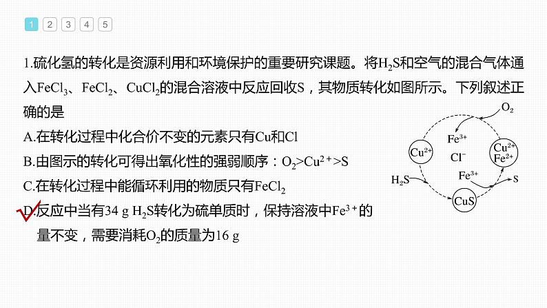 新高考化学一轮复习课件 第1章 专项特训1 循环转化关系图中的氧化还原反应04