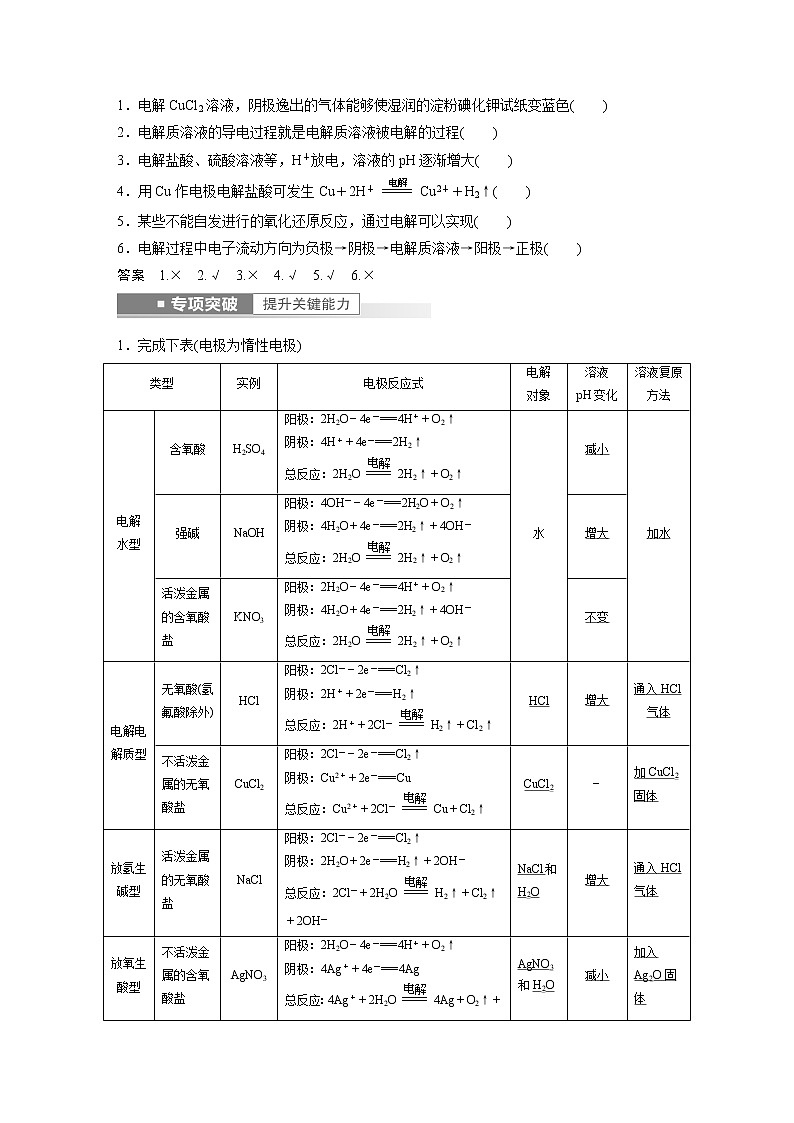 新高考化学一轮复习讲义 第6章 第37讲 电解池 金属的腐蚀与防护03