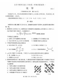 北京市朝阳区2023届高三一模化学试卷（PDF版含答案）