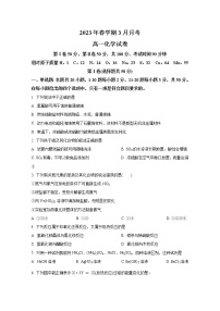 甘肃省张掖市某重点校2022-2023学年高一化学下学期3月月考试题（Word版附答案）