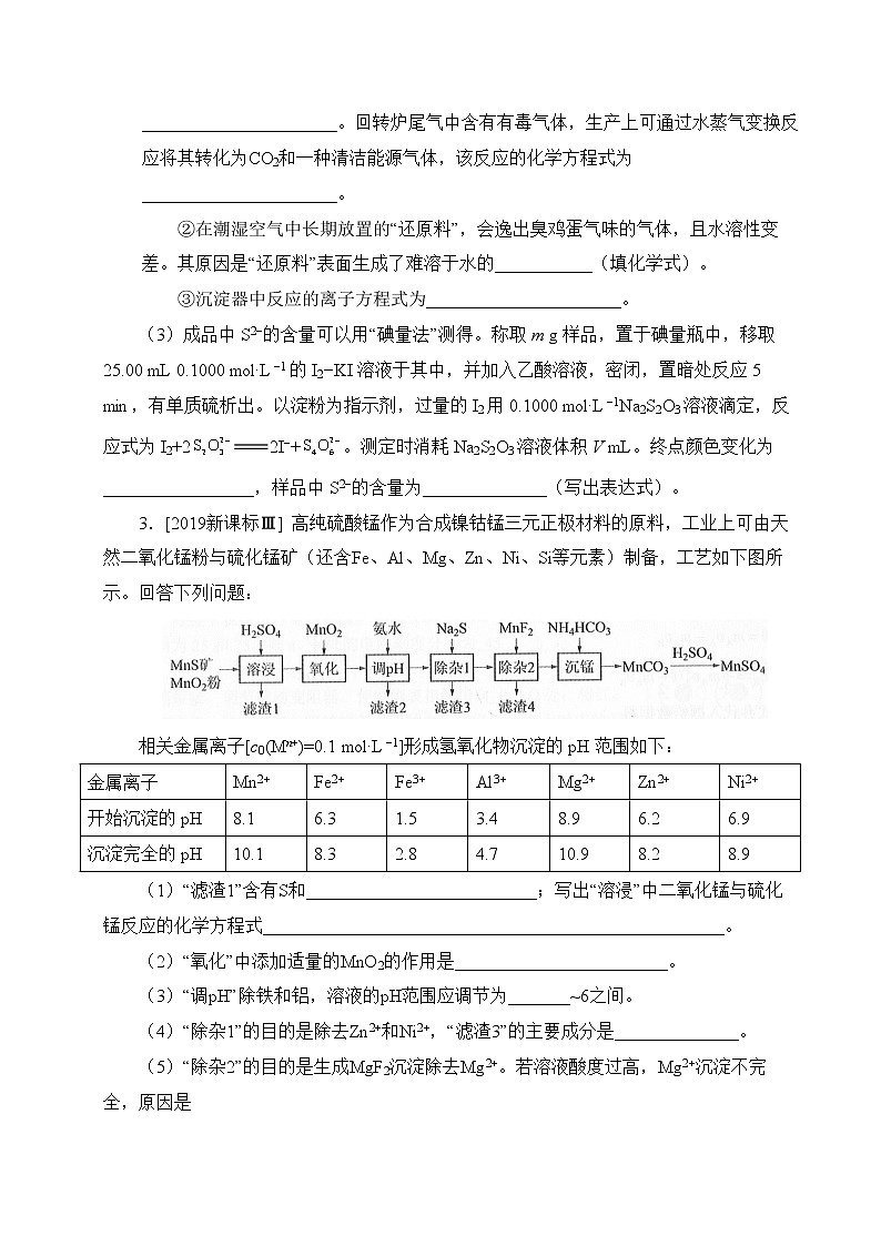 高考化学绝杀80题高考真题篇---大题工业流程02